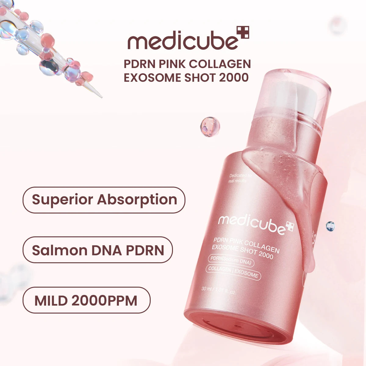 PDRN Pink Collagen Exosome Serum — Lightweight Anti-Aging Shot