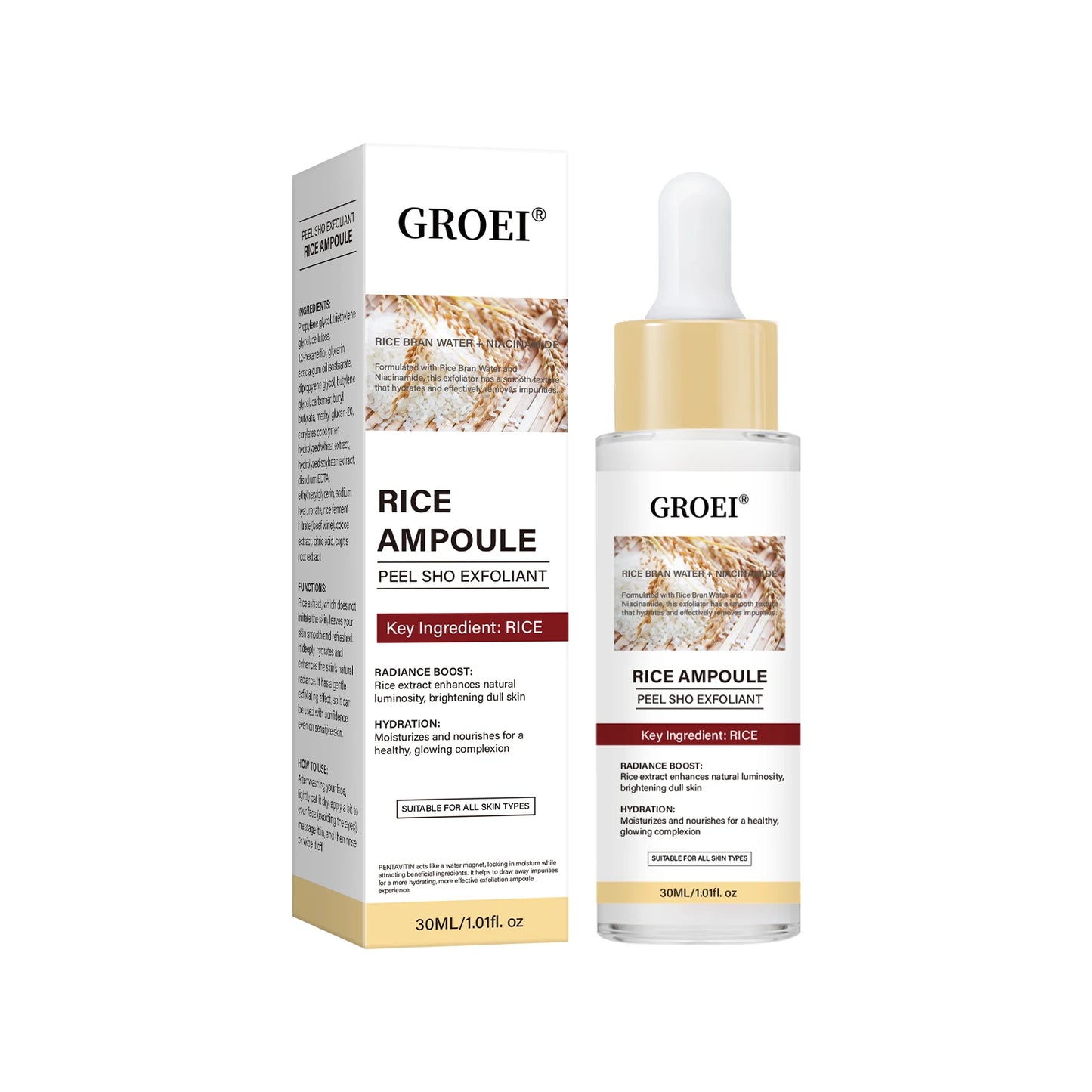 5-in-1 Rice & Vitamin C Brightening Essence — Anti-Aging Dark Spot Corrector