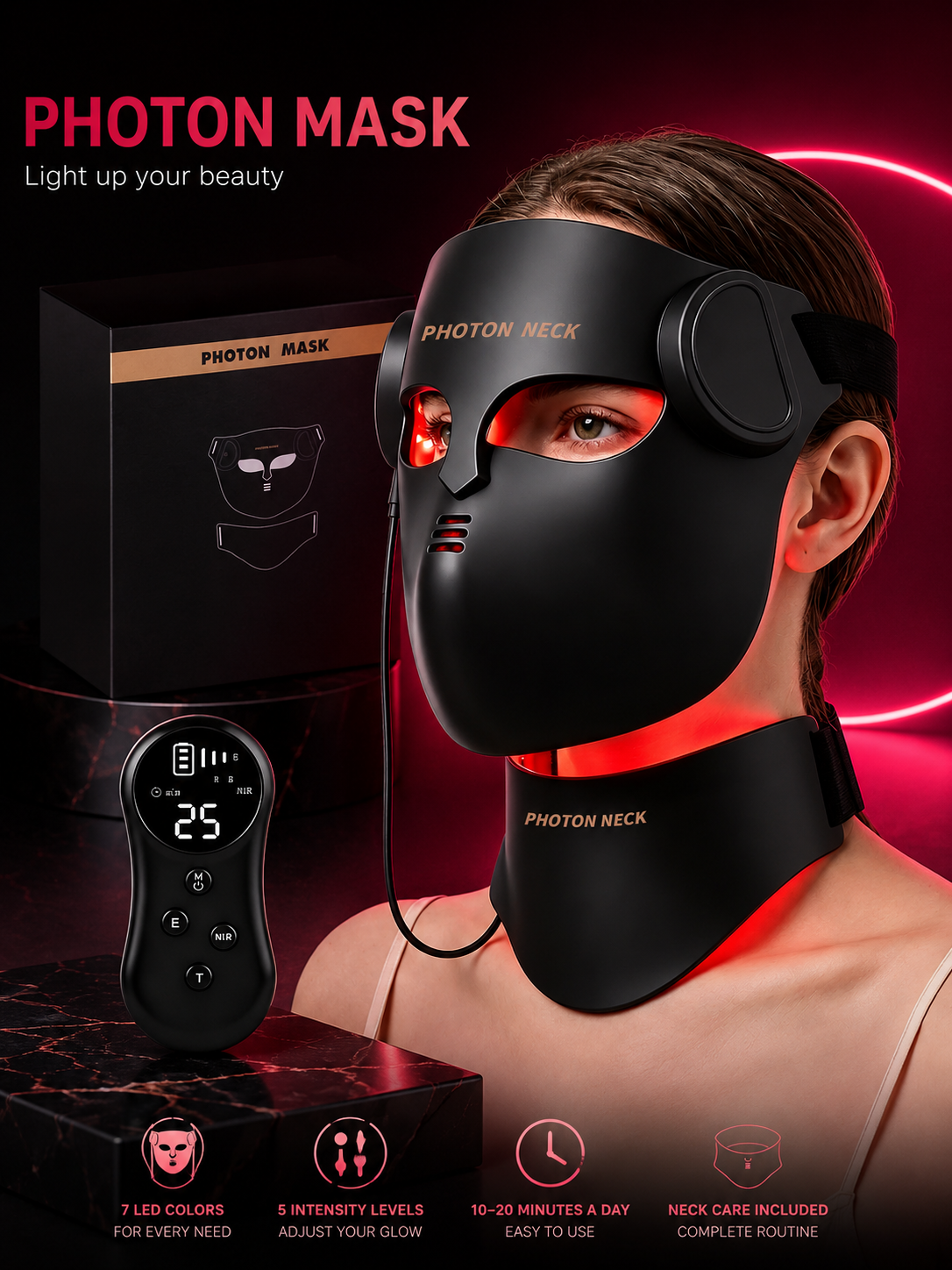 New Gen LED Face & Neck Mask Photon - Infrared Therapy Mask