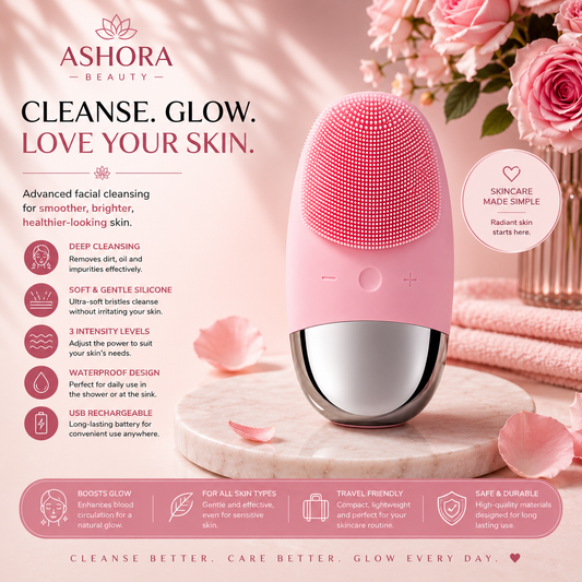 Cepillo Limpiador Facial Portátil de Silicona — 3 Modos de Velocidad
