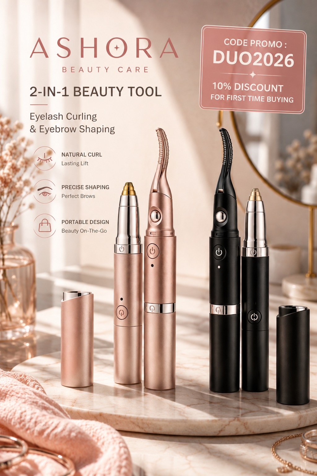 Eye Ritual Duo — Heated Lash Curler & Precision Brow Shaper