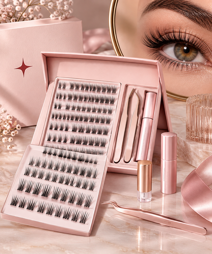 Natural Cluster Eyelash Extensions Mixed Tray 320 Pcs