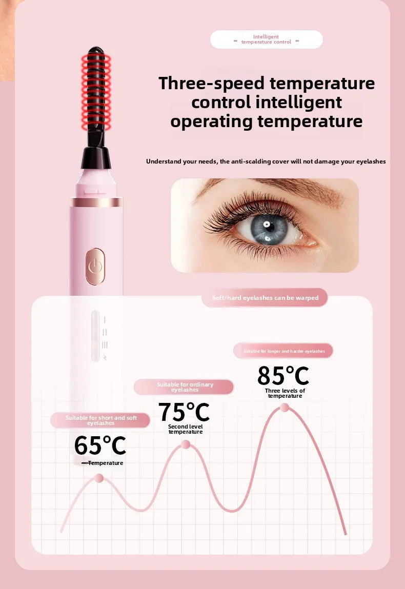Portable Heated Electric Eyelash Curler USB Rechargeable