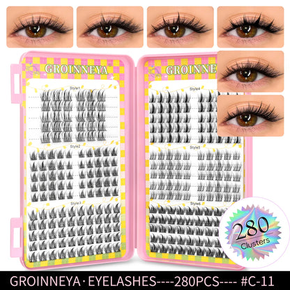 Natural Cluster Eyelash Extensions Mixed Tray 320 Pcs