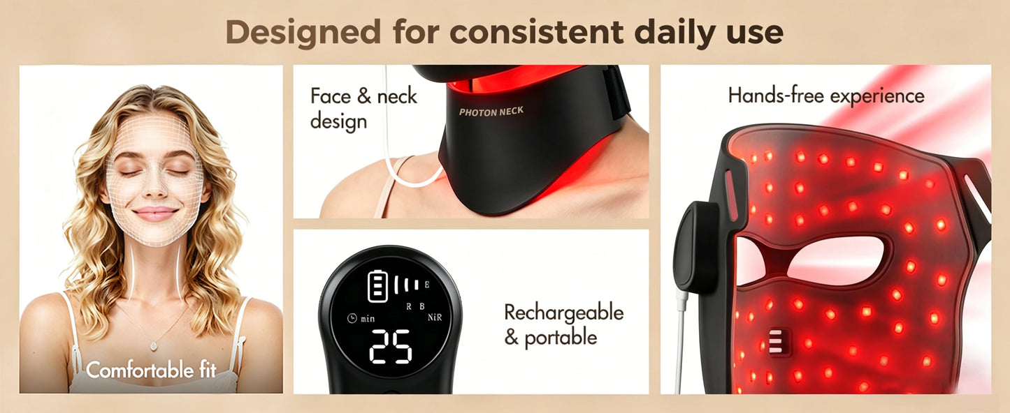 New Gen LED Face & Neck Mask Photon - Infrared Therapy Mask