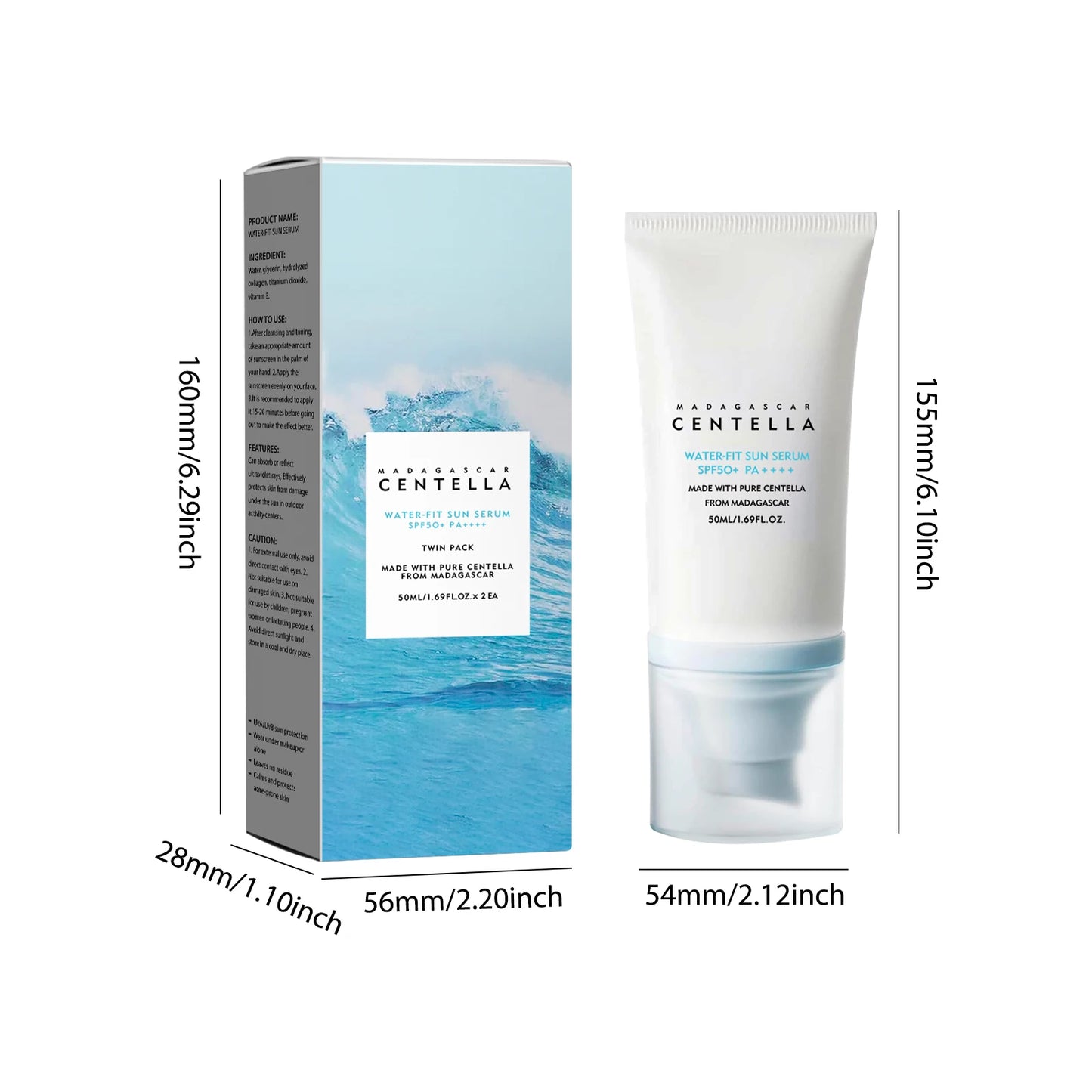 Centella Water-Based Sunscreen SPF50+ — 5-Piece UV Protection Set