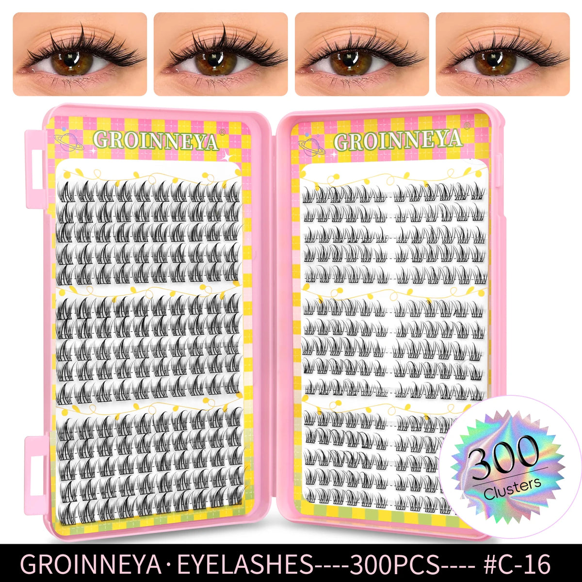 Natural Cluster Eyelash Extensions Mixed Tray 320 Pcs