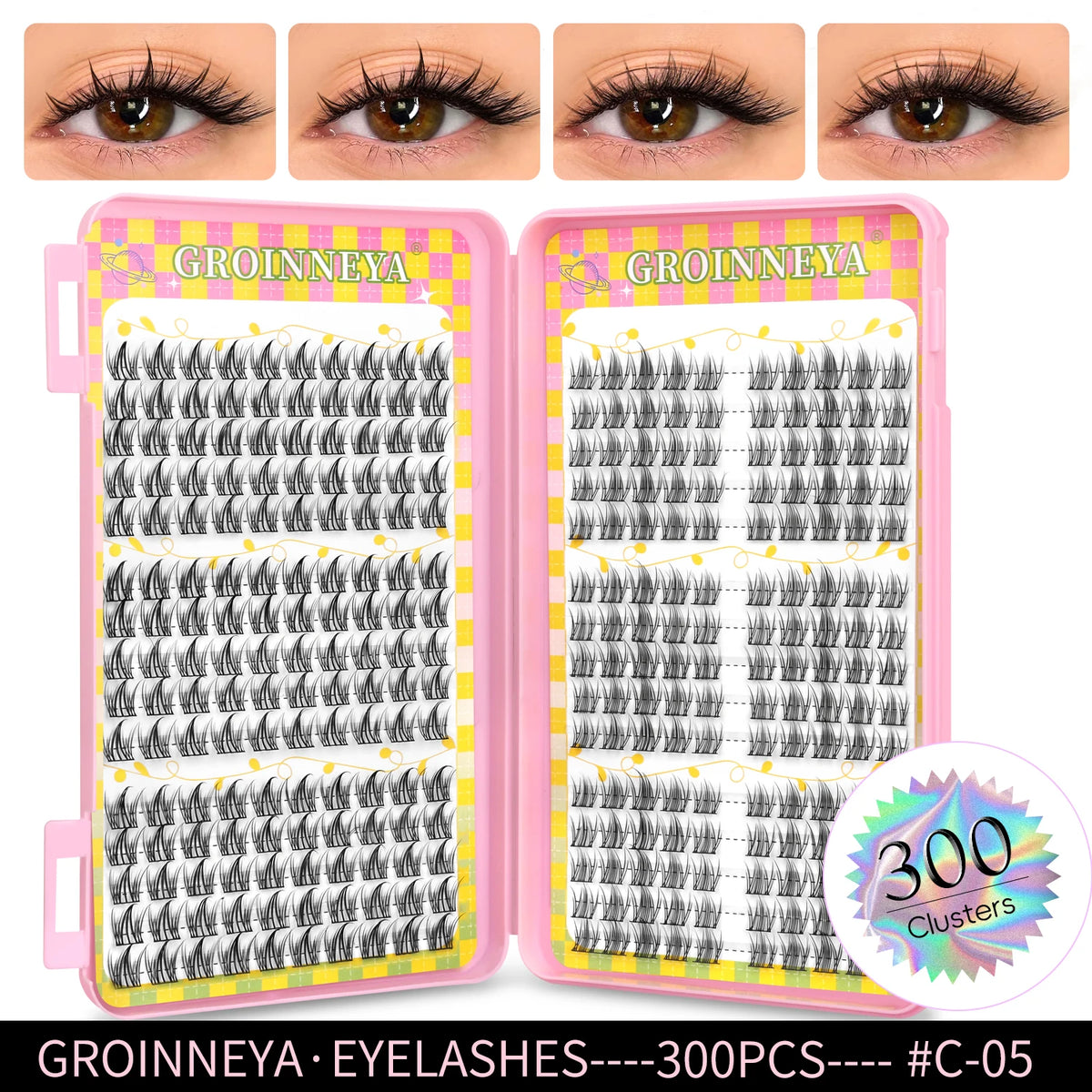 Natural Cluster Eyelash Extensions Mixed Tray 320 Pcs