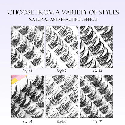Natural Cluster Eyelash Extensions Mixed Tray 320 Pcs