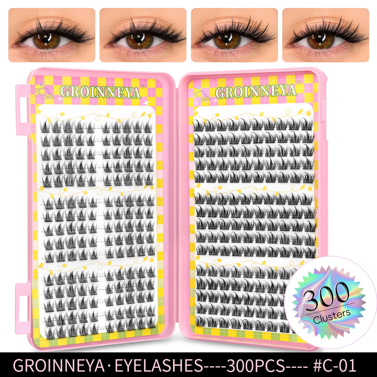 Natural Cluster Eyelash Extensions Mixed Tray 320 Pcs