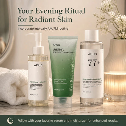 Korean Heartleaf 3-Step Daily Cleansing Ritual Set — Acne Soothing & Oil Control