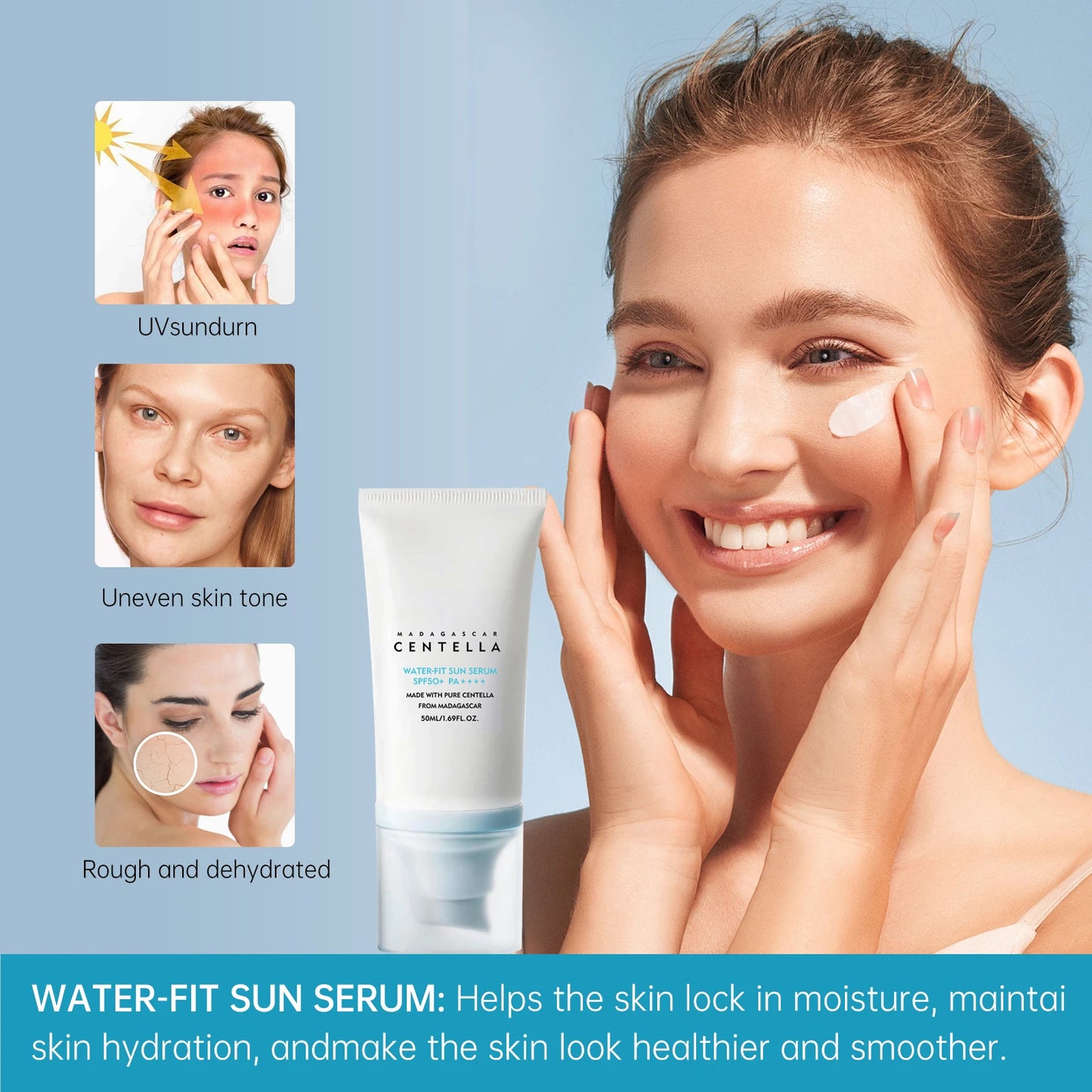 Centella Water-Based Sunscreen SPF50+ — 5-Piece UV Protection Set