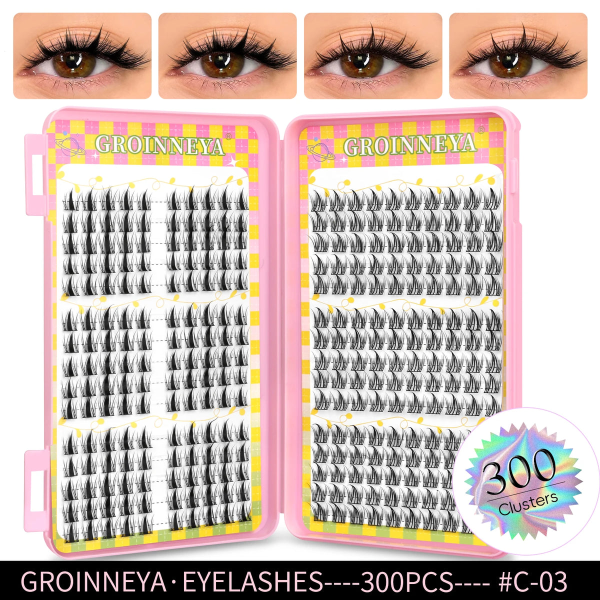 Natural Cluster Eyelash Extensions Mixed Tray 320 Pcs