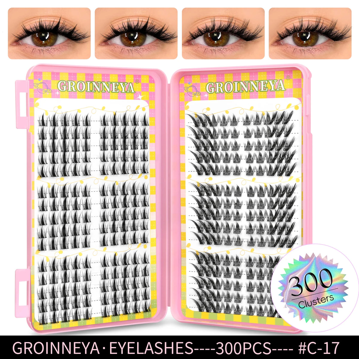 Natural Cluster Eyelash Extensions Mixed Tray 320 Pcs