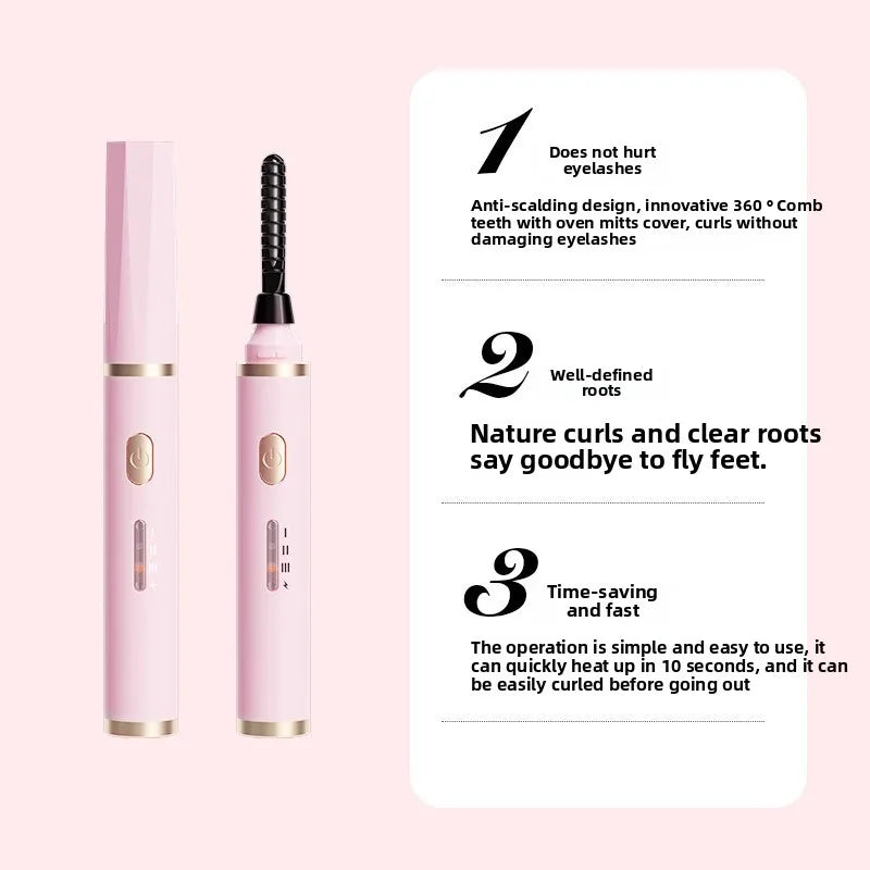 Portable Heated Electric Eyelash Curler USB Rechargeable