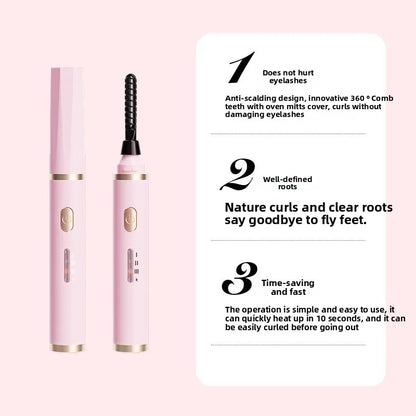 Portable Heated Electric Eyelash Curler USB Rechargeable