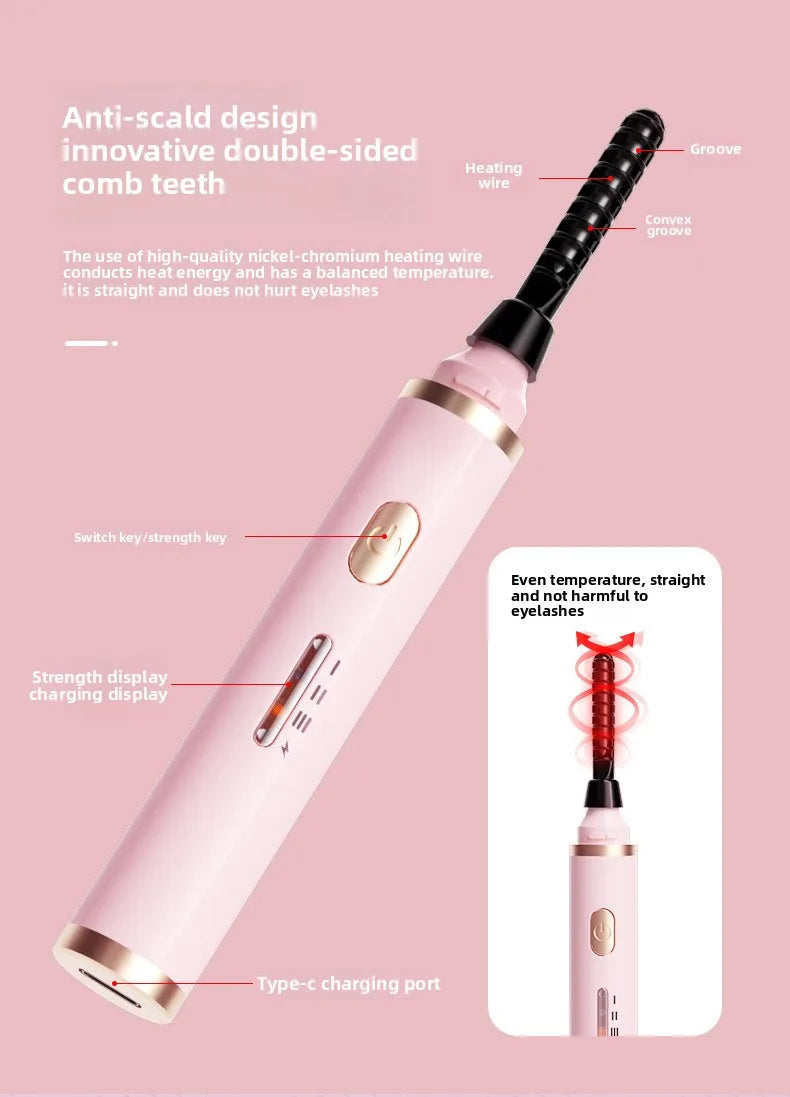 Portable Heated Electric Eyelash Curler USB Rechargeable