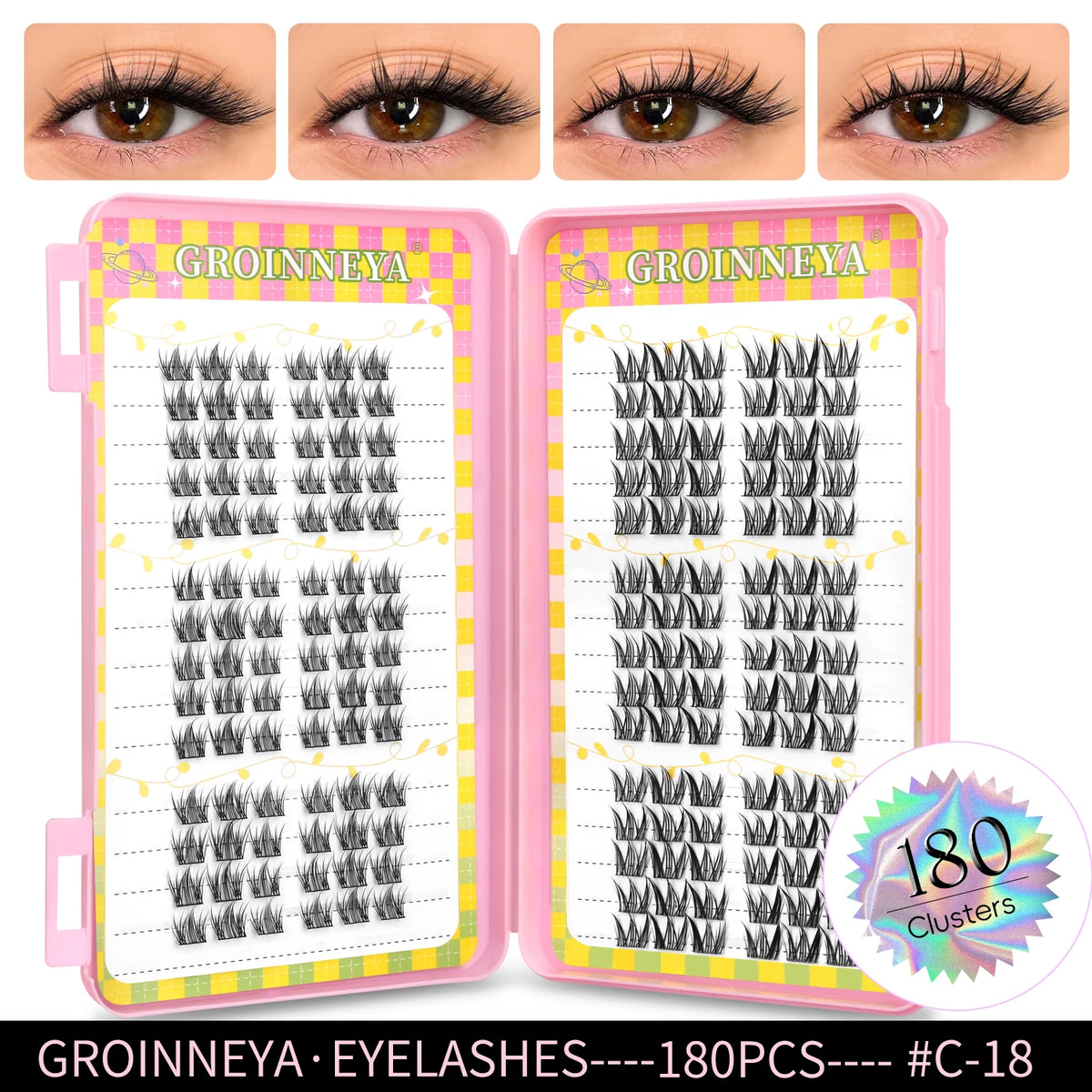 Natural Cluster Eyelash Extensions Mixed Tray 320 Pcs