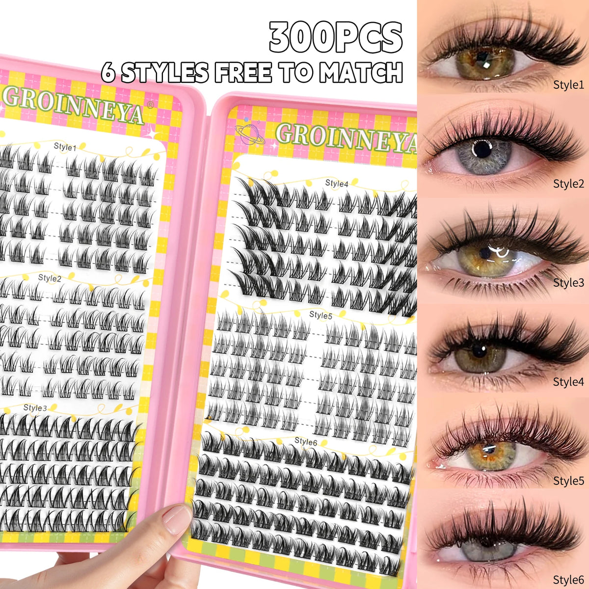 Natural Cluster Eyelash Extensions Mixed Tray 320 Pcs