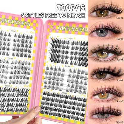 Natural Cluster Eyelash Extensions Mixed Tray 320 Pcs