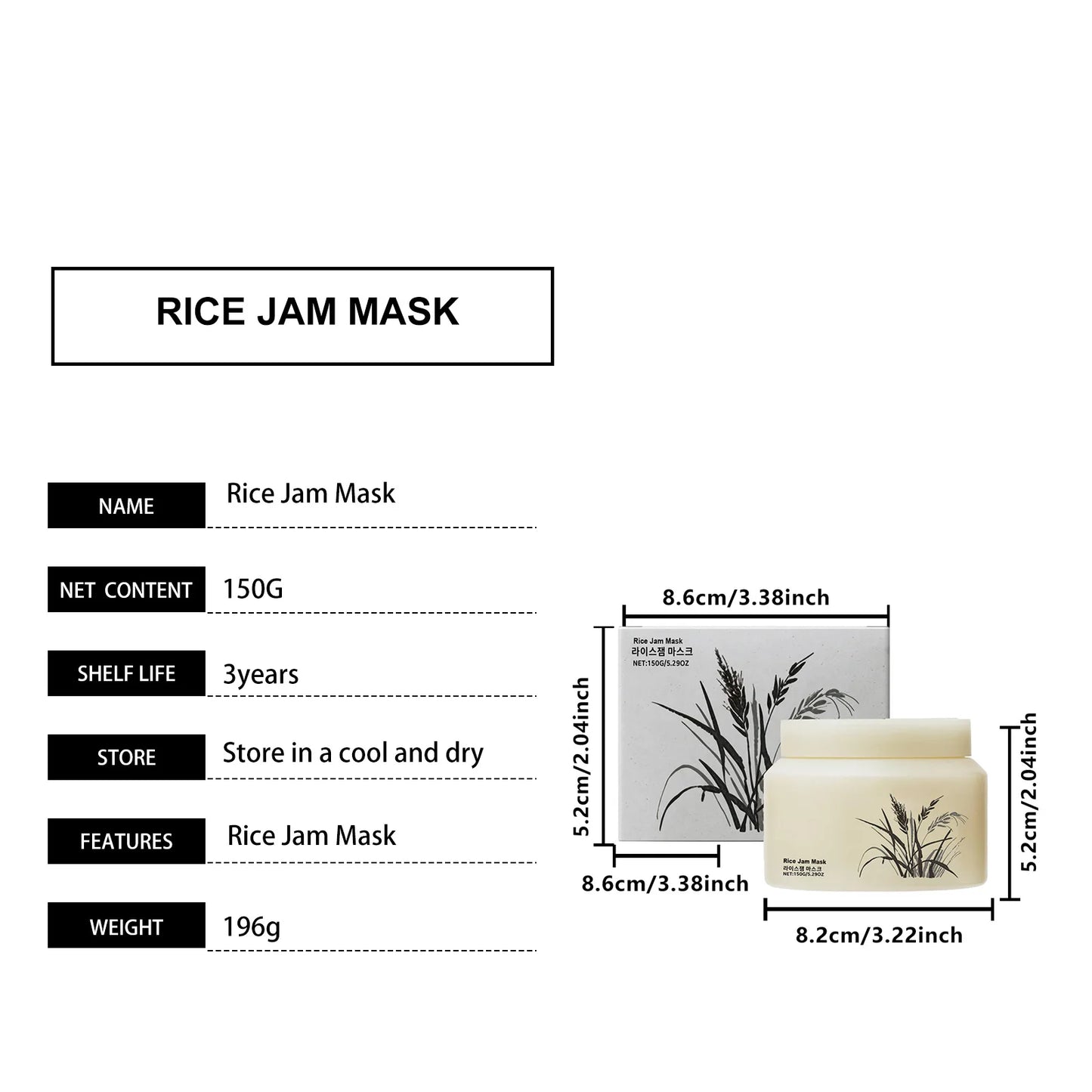 Korean Rice Jam Radiance Mask — Deep Cleanse, Brighten & Firm