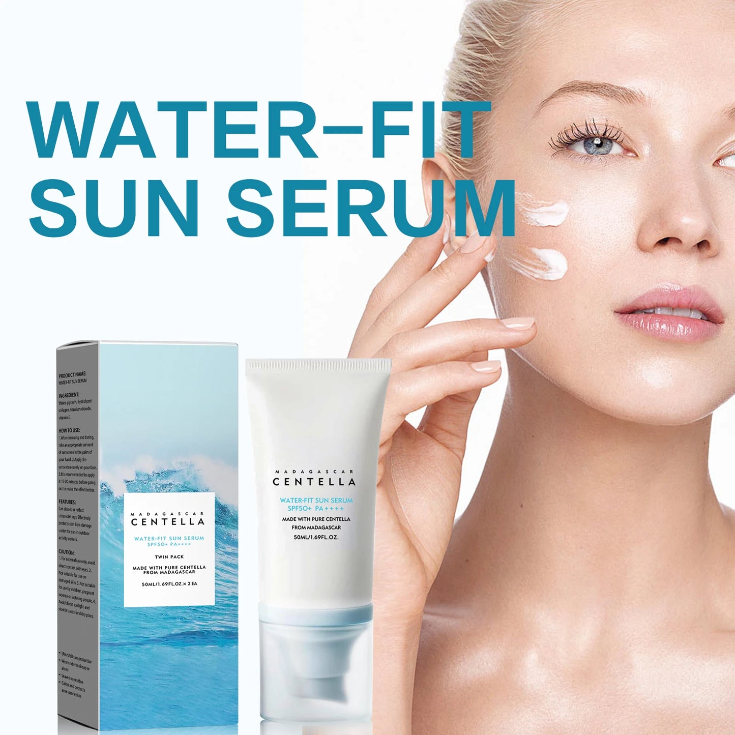 Centella Water-Based Sunscreen SPF50+ — 5-Piece UV Protection Set