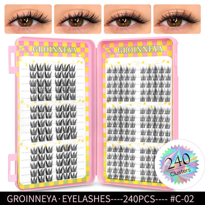 Natural Cluster Eyelash Extensions Mixed Tray 320 Pcs