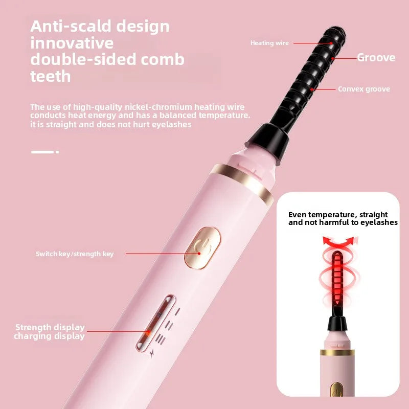 Portable Heated Electric Eyelash Curler USB Rechargeable