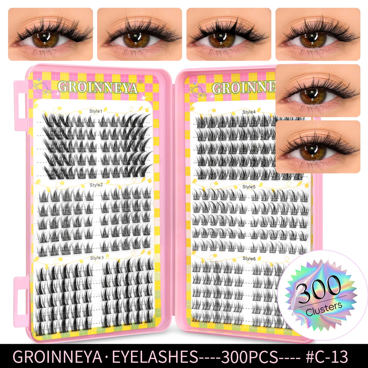 Natural Cluster Eyelash Extensions Mixed Tray 320 Pcs