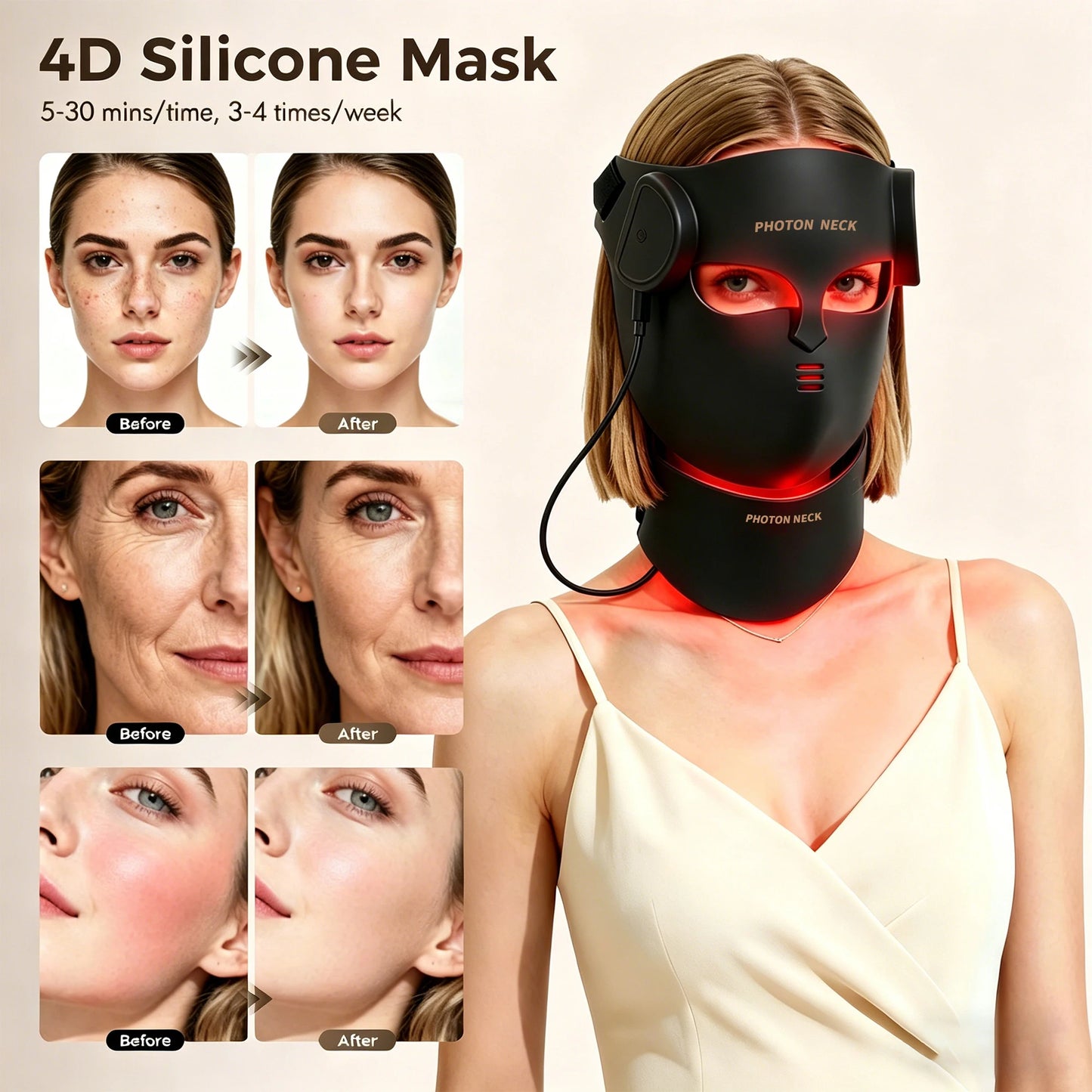 New Gen LED Face & Neck Mask Photon - Infrared Therapy Mask