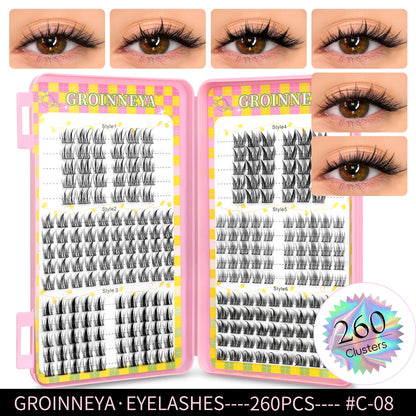 Natural Cluster Eyelash Extensions Mixed Tray 320 Pcs