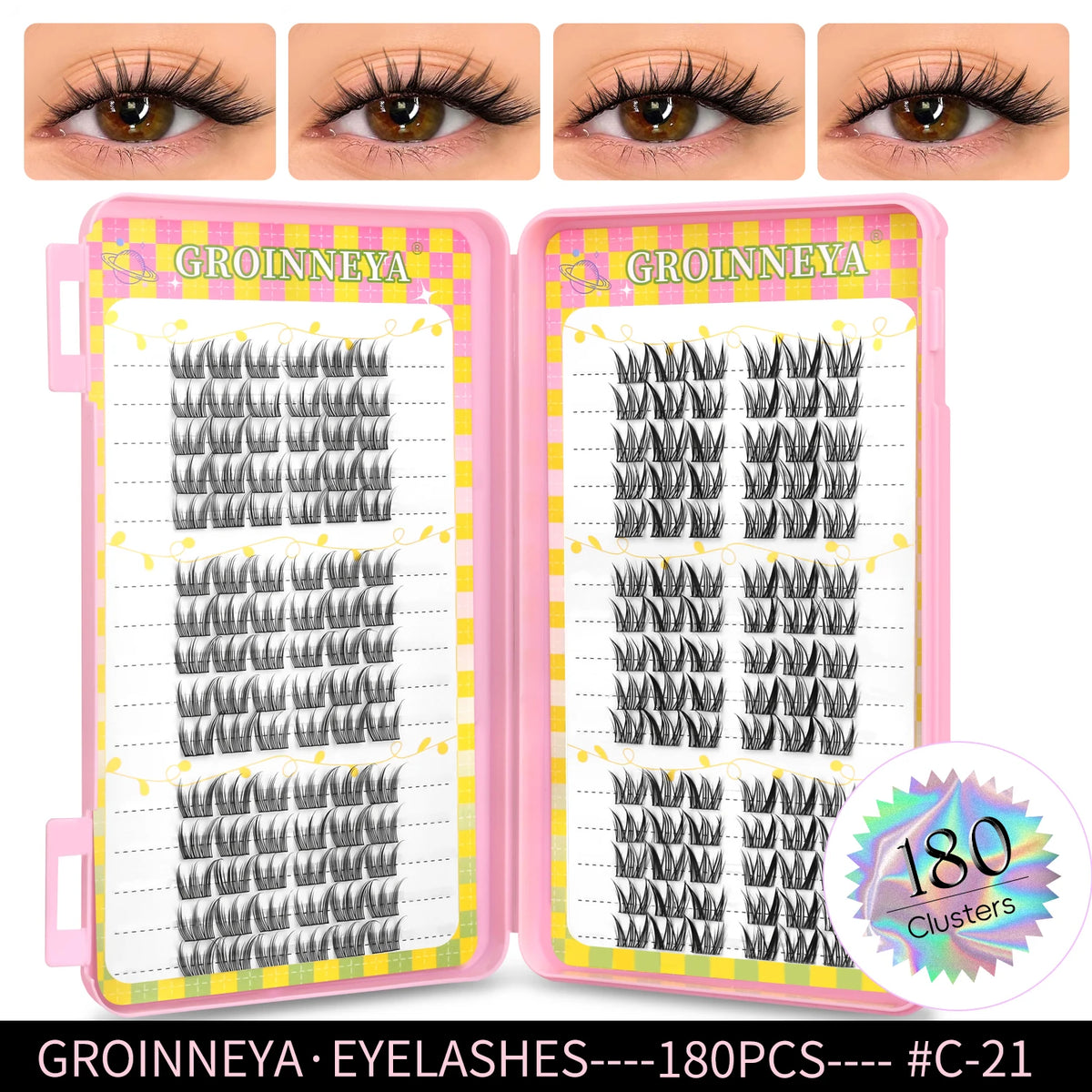 Natural Cluster Eyelash Extensions Mixed Tray 320 Pcs