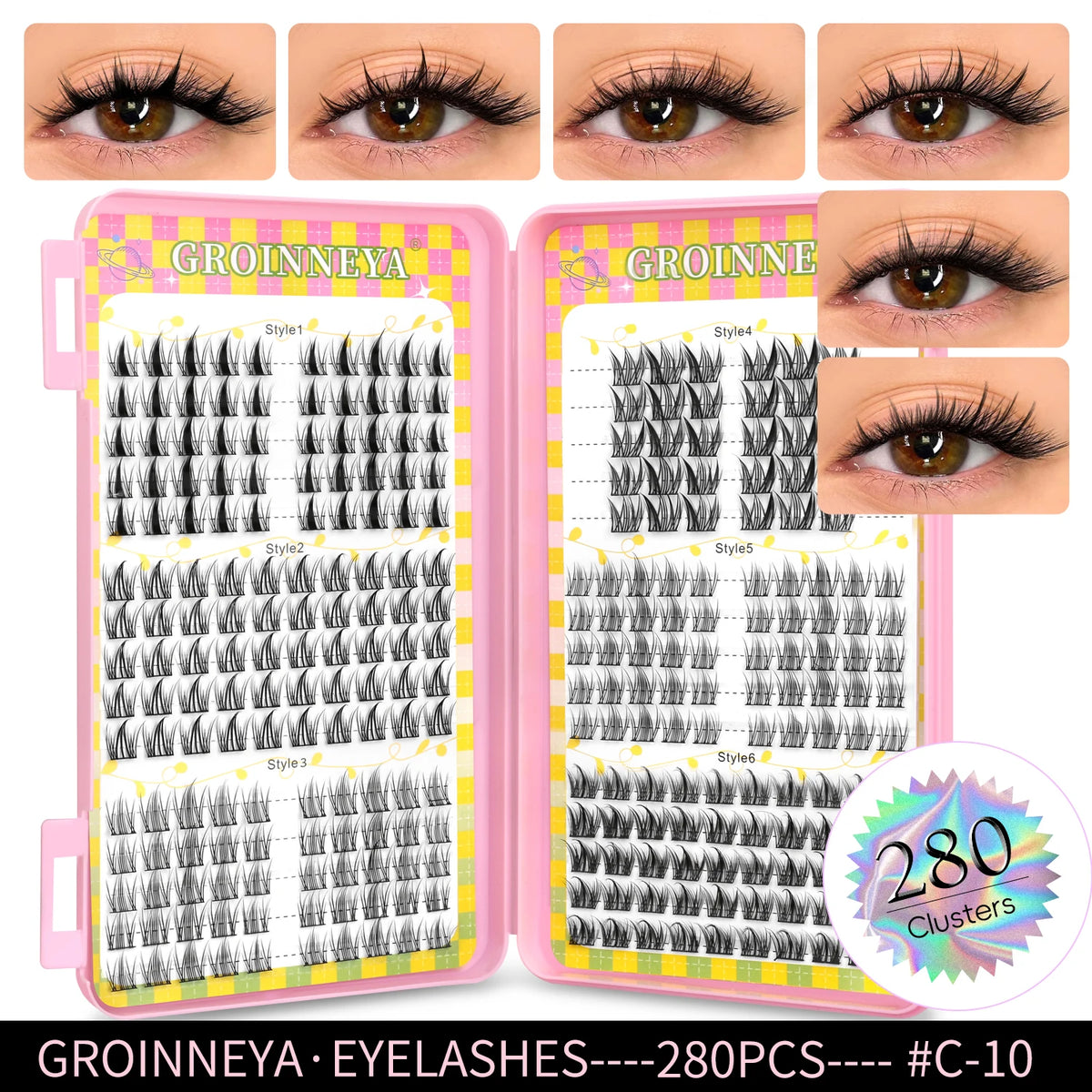 Natural Cluster Eyelash Extensions Mixed Tray 320 Pcs