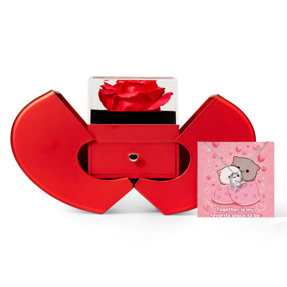 Love Necklace and Heart Box gift set