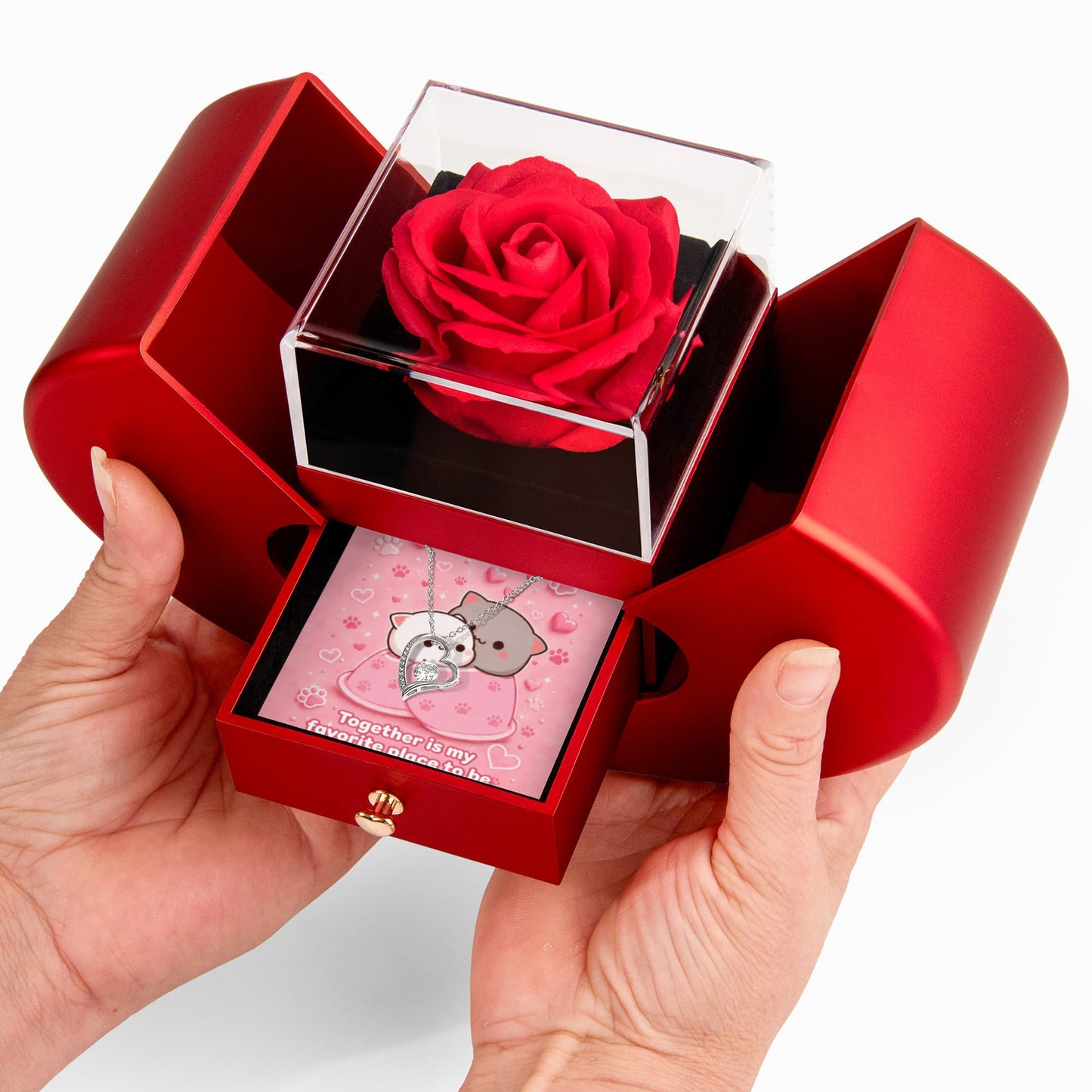 Love Necklace and Heart Box gift set